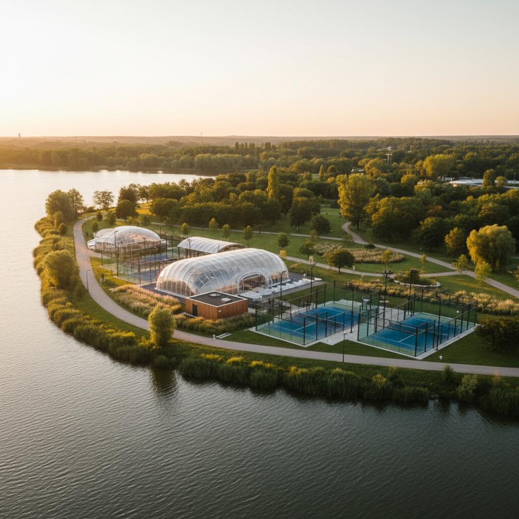 Sechs Padel-Plätze am Willen Lake in Milton Keynes