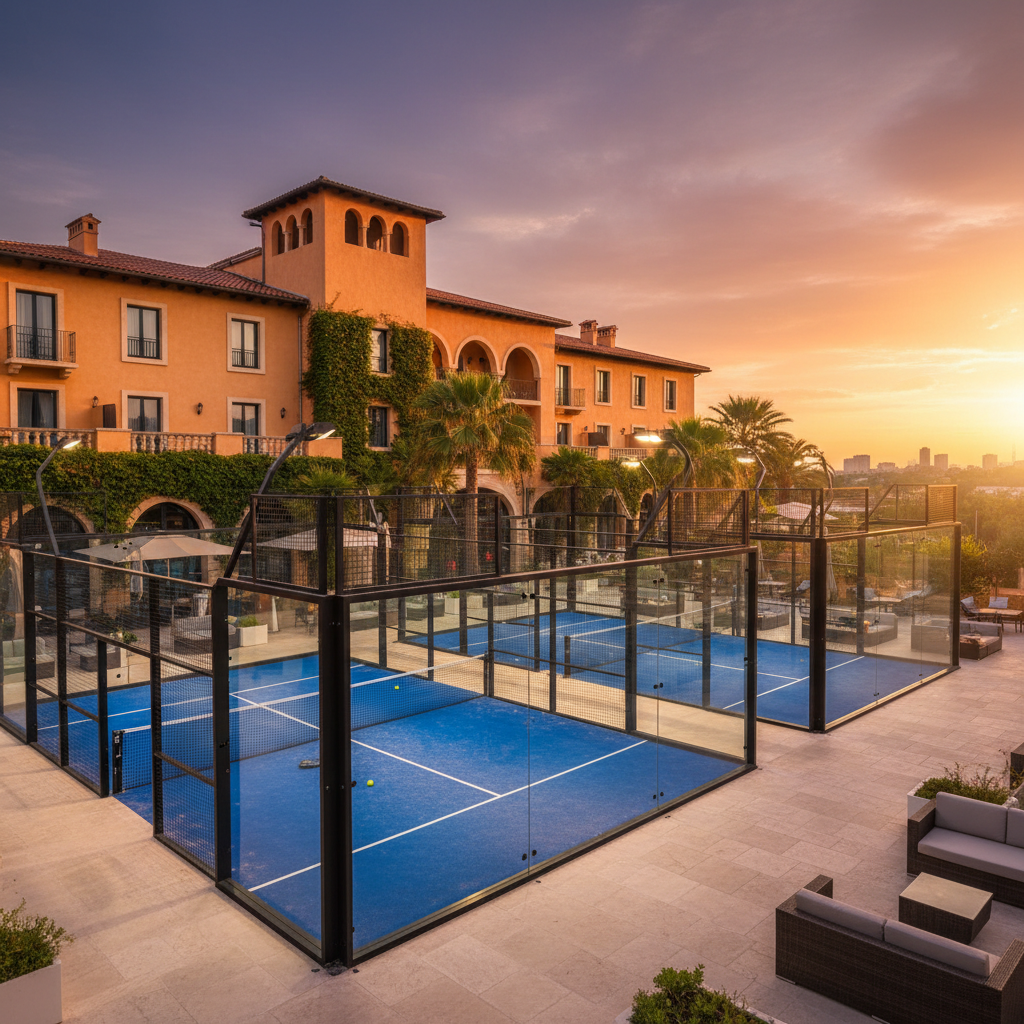 Padel im ibis Montpellier mit Schallschutz-Glas